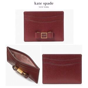 NWOT Kate Spade ♠️ MORGAN BOW Scratch-resistant Saffiano Leather Card Holder